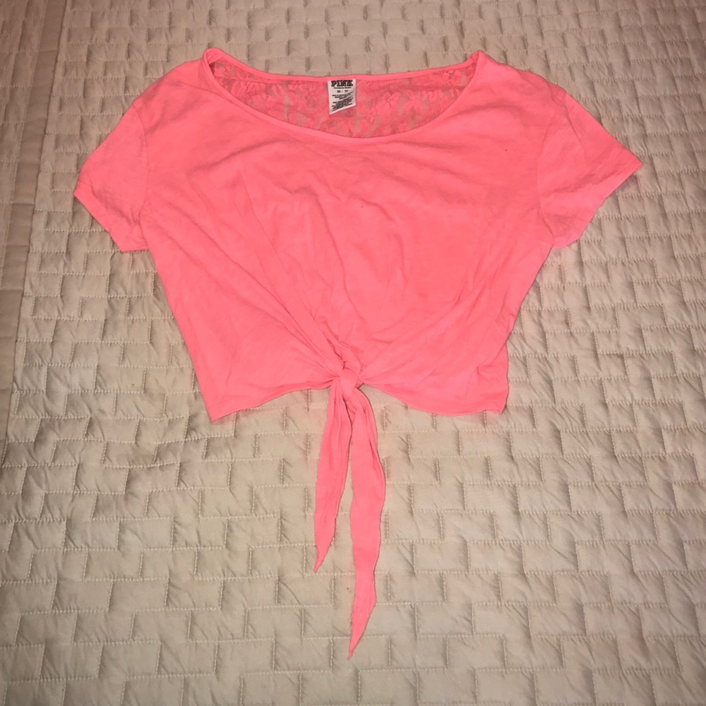 Victoria’s Secret Pink - Neon, lace back crop top